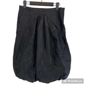 Carlos Miele Women Black Sz 36 XS 100% Silk Bubble Skirt Knee Length Cocktail H3